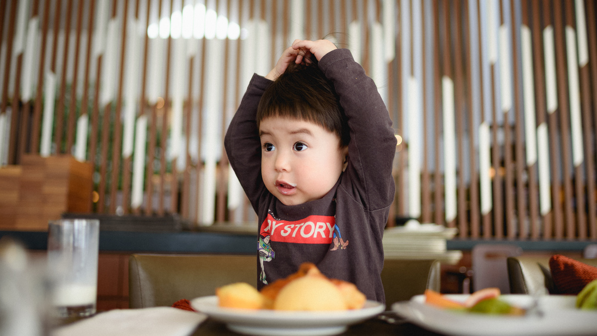 Japanese child eating meal